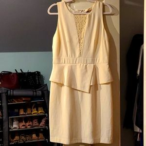 Cream Peplum cocktail dress